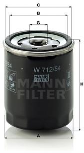 MANN-FILTER W712/54 pro vozy SEAT, SKODA, VW