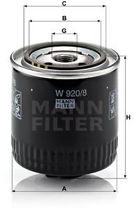 MANN-FILTER W920/8 pro vozy SEAT, SKODA, VW