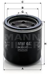 MANN-FILTER MW64 pro vozy KAWASAKI MOTORCYCLES;SUZUKI MOTORCYCLES;TRIUMPH MOTORCYCLES;YAMAHA MOTORCY