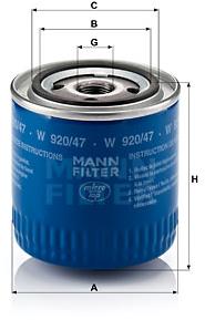 MANN-FILTER W920/47 pro vozy JEEP