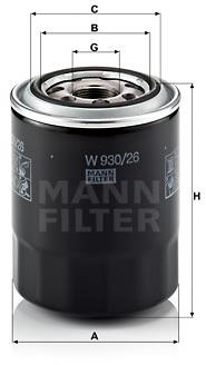 MANN-FILTER W930/26 pro vozy HYUNDAI, KIA