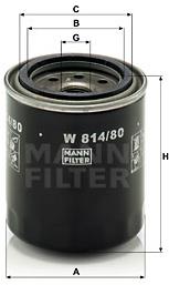 MANN-FILTER W814/80 pro vozy HYUNDAI, ISUZU, OPEL, ROVER