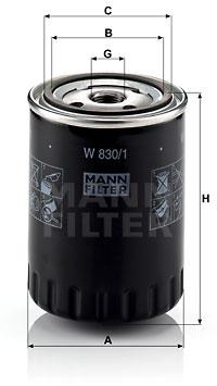 MANN-FILTER W830/1 pro vozy FORD, SEAT, VW