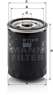 MANN-FILTER W713/19 pro vozy FORD, MAZDA