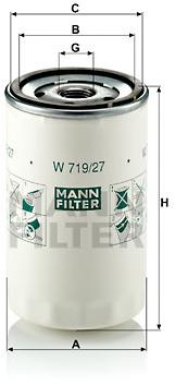 MANN-FILTER W719/27 pro vozy FORD, CHRYSLER, JEEP, MAZDA