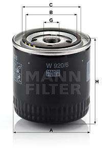 MANN-FILTER W920/6 pro vozy DODGE, CHRYSLER, JEEP