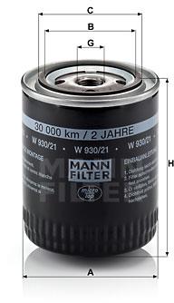MANN-FILTER W930/21 pro vozy AUDI, SKODA, VW