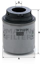MANN-FILTER W712/94 pro vozy AUDI, SEAT, SKODA, VW