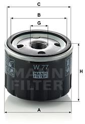 MANN-FILTER W77 pro vozy ALPINE, FIAT, MASERATI, RENAULT