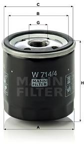 MANN-FILTER W714/4 pro vozy ALFA ROMEO, FIAT, LANCIA