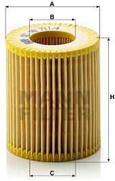 MANN-FILTER HU711/4x pro vozy ALFA ROMEO, CADILLAC, FIAT, OPEL, SAAB, SUZUKI