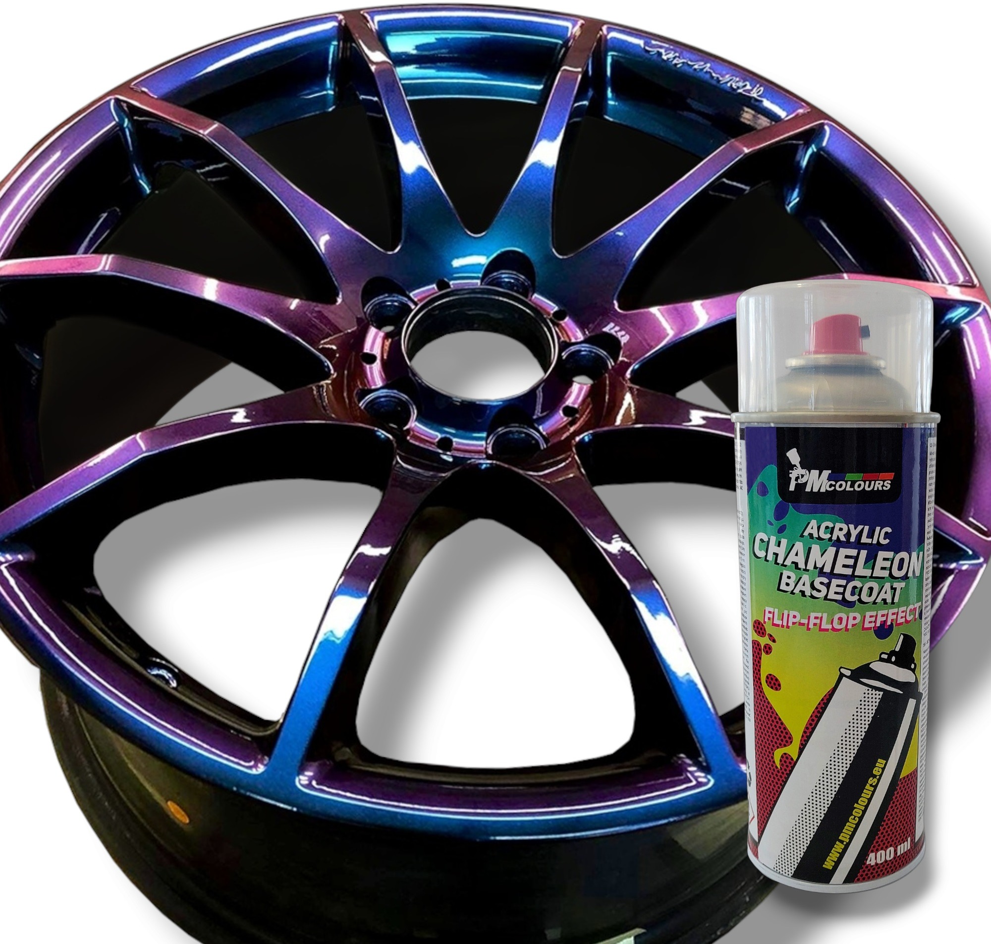 PMcolours Chameleon Eclipse (modrá-fialová-oranžová-červená), 400 ml sprej