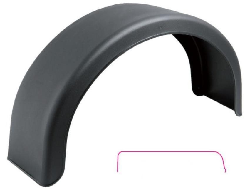 ACI Blatník plast pro kola 13''/ šířka 200 mm DOMAR černý oblý