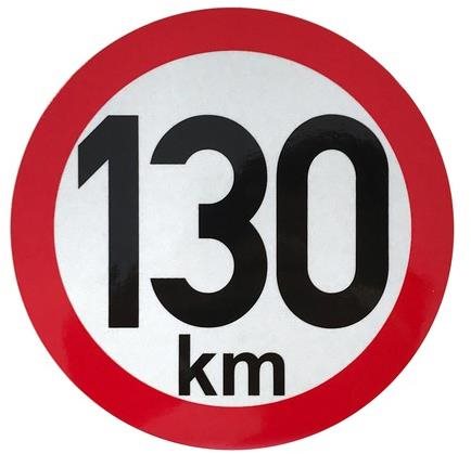 ACI Omezení rychlosti 130 km retroreflexní průměr 150 mm (na přívěsy)