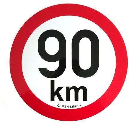 ACI Omezení rychlosti 90 km retroreflexní průměr 200 mm (na přívěsy)
