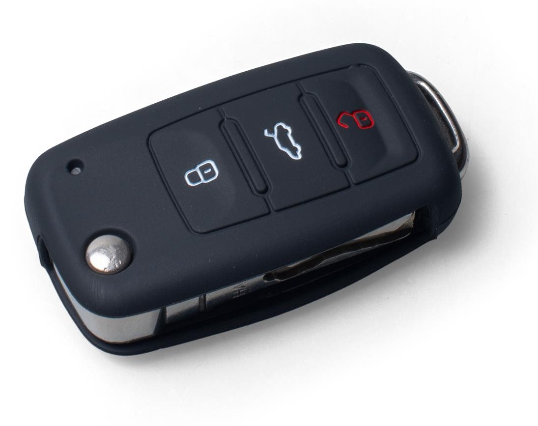 Ochranné silikonové pouzdro na klíč pro VW/Seat/Škoda s vystřelovacím klíčem, barva černá