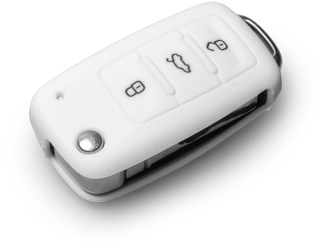 Ochranné silikonové pouzdro na klíč pro VW/Seat/Škoda s vystřelovacím klíčem, barva bílá