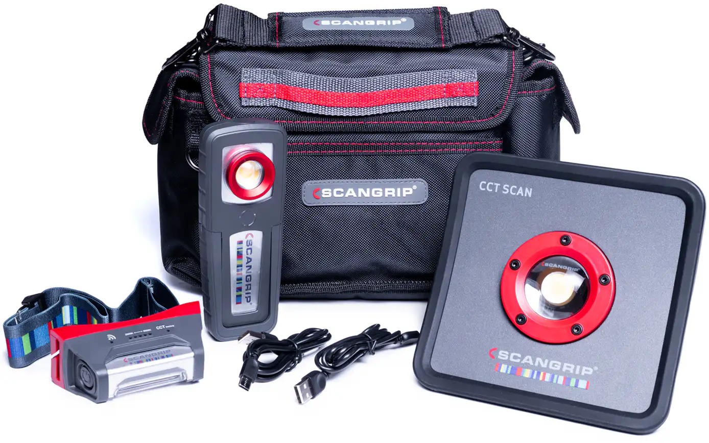 SCANGRIP DETAILING KIT - ESSENTIAL - kompletní set detailingových světel v odolné tašce, 3 ks