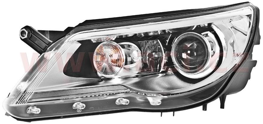 HELLA VW TIGUAN 07 př. světlo BI-XENON D1S+H7 s natáčením do zatáčky (aut. ovládané) (prvovýroba) L