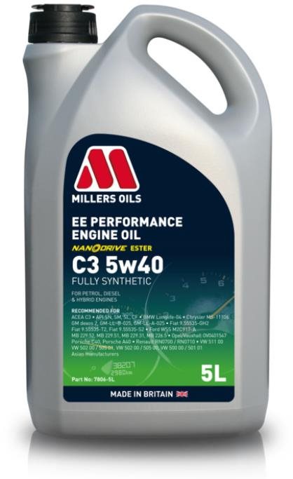 Millers Oils EE Performance C3 5W-40 5l s technologií Nanodrive