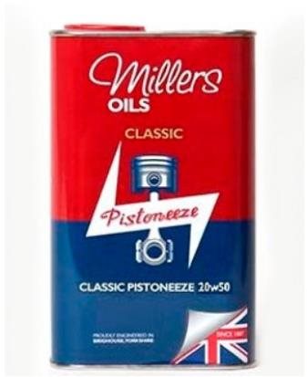 Millers Oils Špičkový minerální olej Classic Pistoneeze 20W-50 1l pro auto a moto veterány