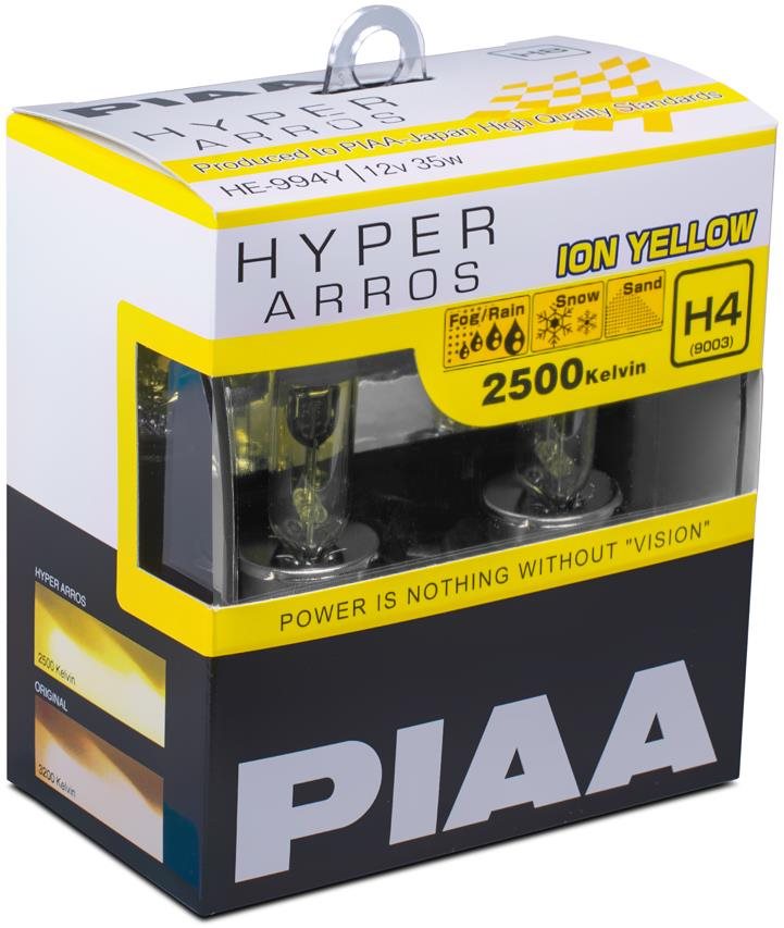 PIAA Hyper Arros Ion Yellow 2500K H4 - teplé žluté světlo 2500K pro použití v extrémních podmínkách