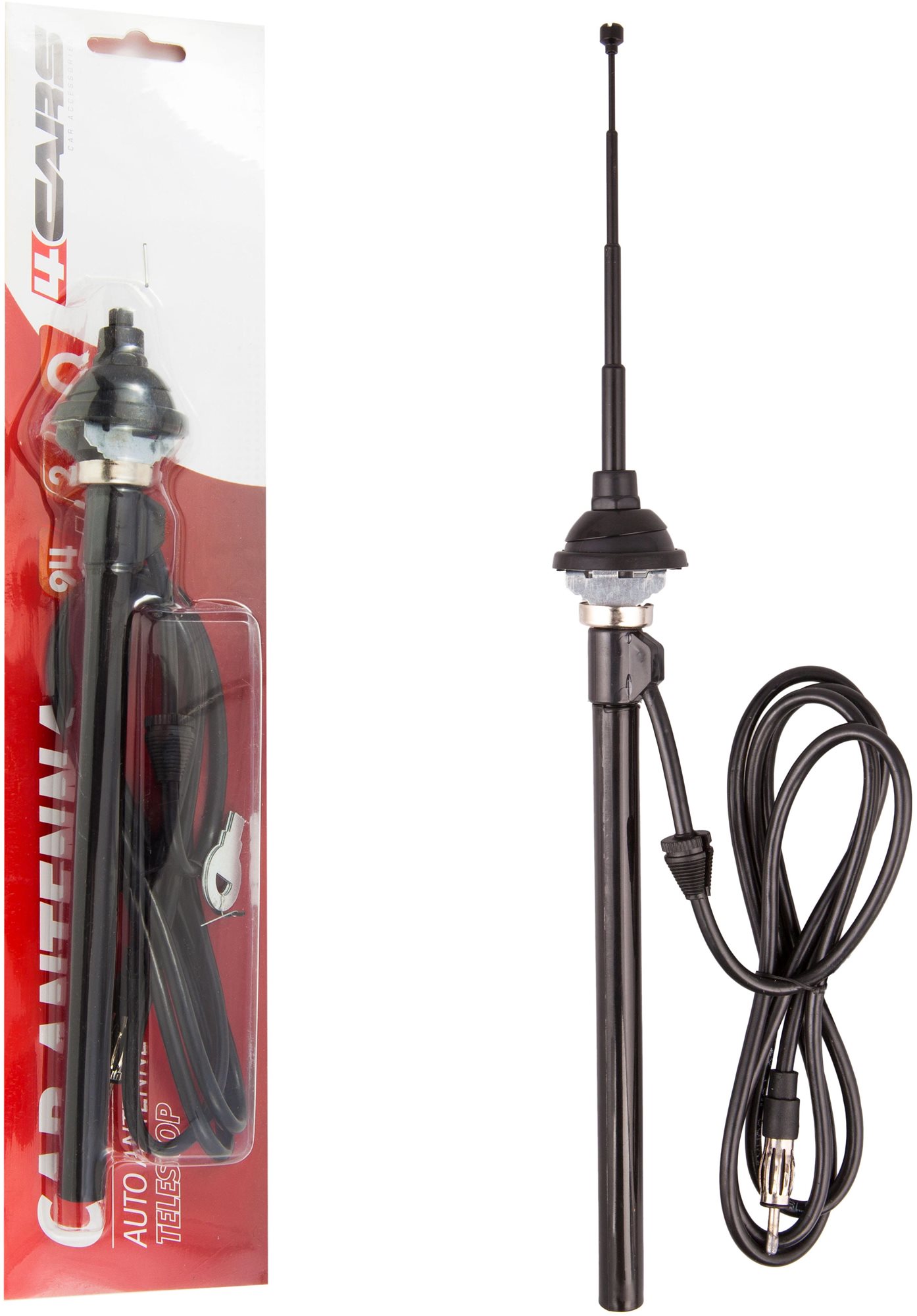 4Cars anténa teleskopická - černá