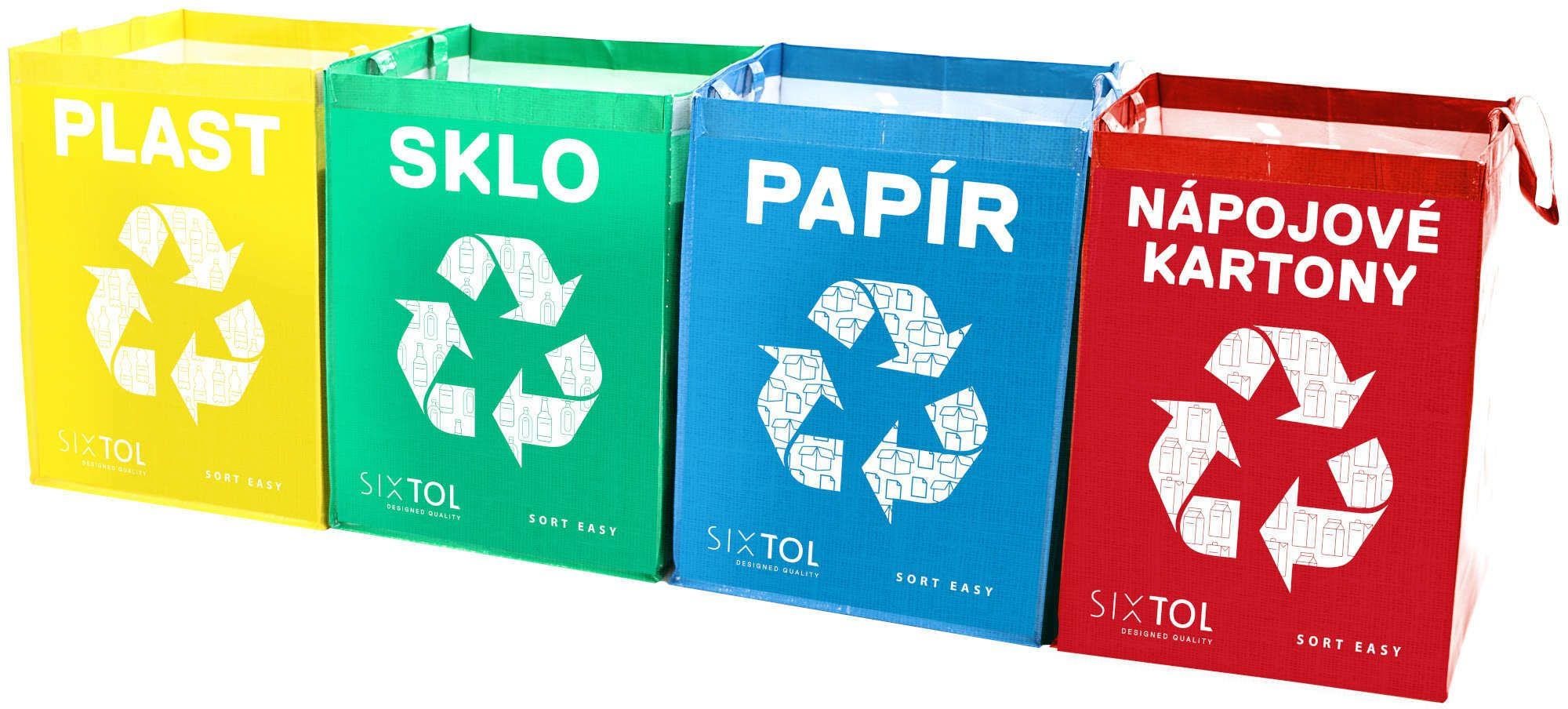 SIXTOL Tašky na tříděný odpad SORT EASY 4 CARTON, 30x30x40cm, 4x36l, 4ks