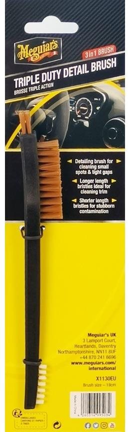 Meguiar's Triple Duty Detail Brush - detailingový kartáček se třemi typy štětin