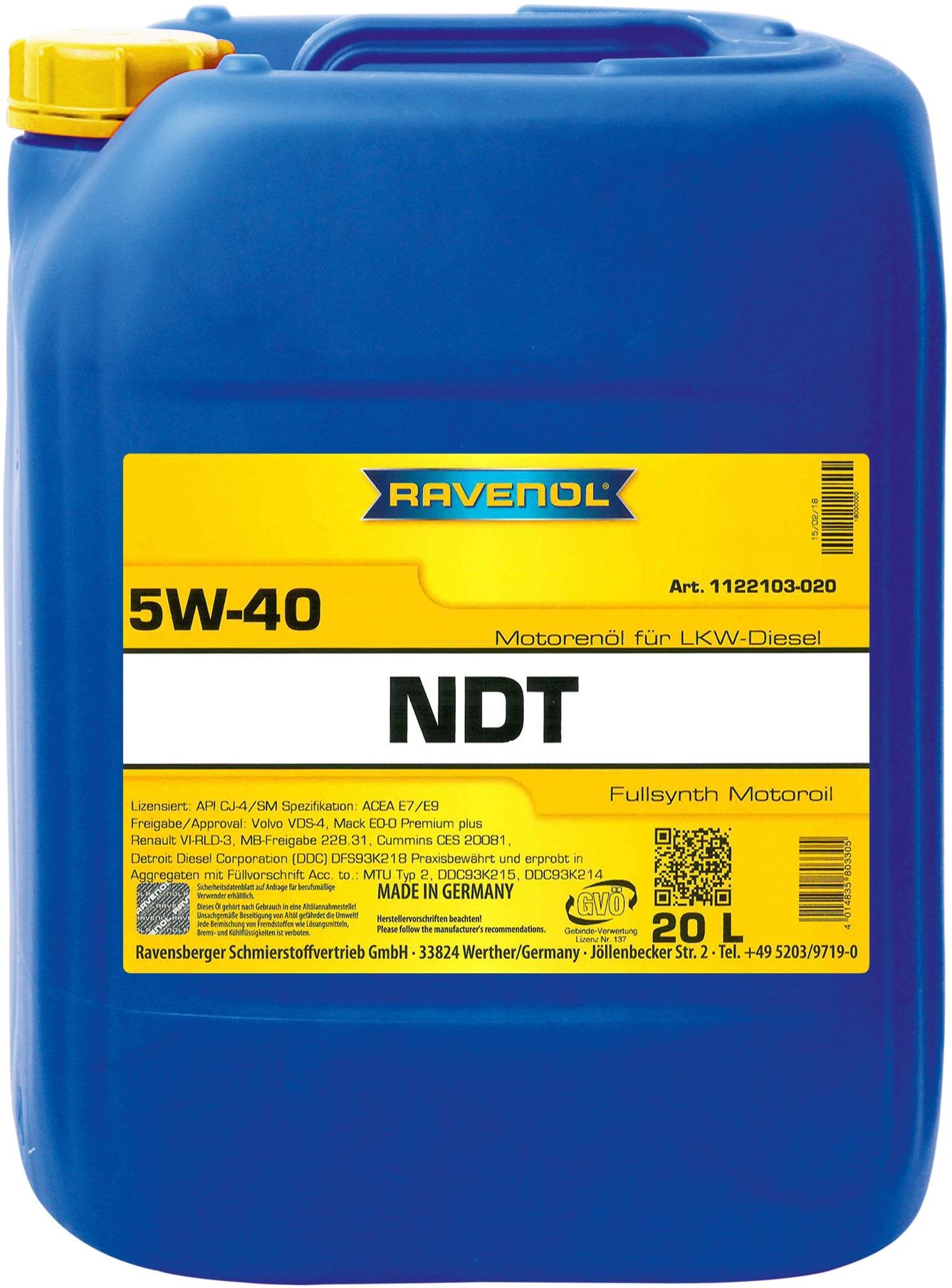 RAVENOL NDT Nord Duty Truck SAE 5W-40