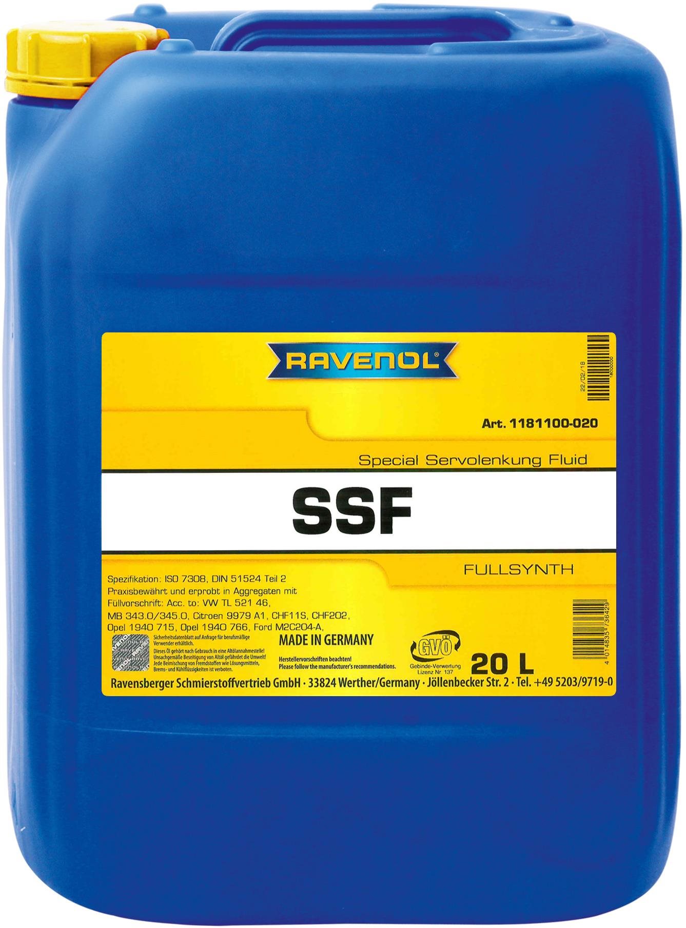 RAVENOL SSF Spec. Servolenkung Fluid; 20 L
