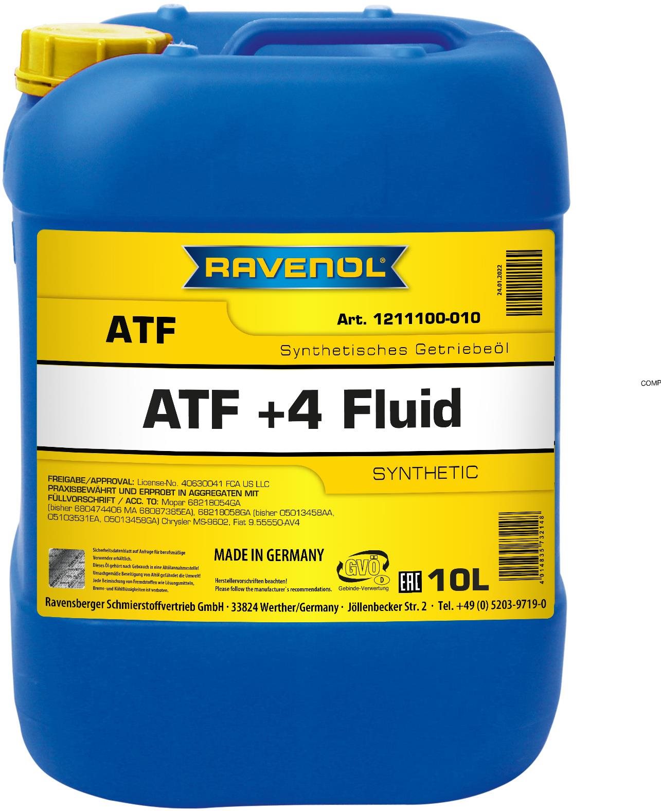 RAVENOL ATF+4 Fluid; 10 L