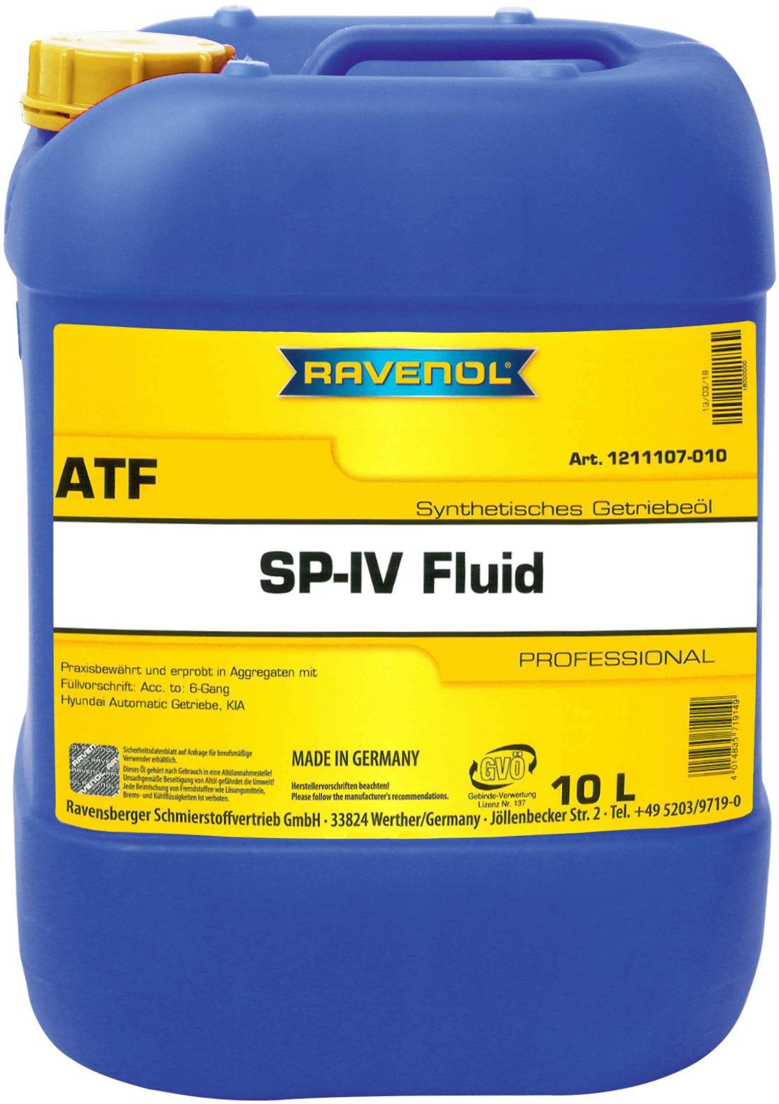 RAVENOL ATF SP-IV Fluid; 10 L