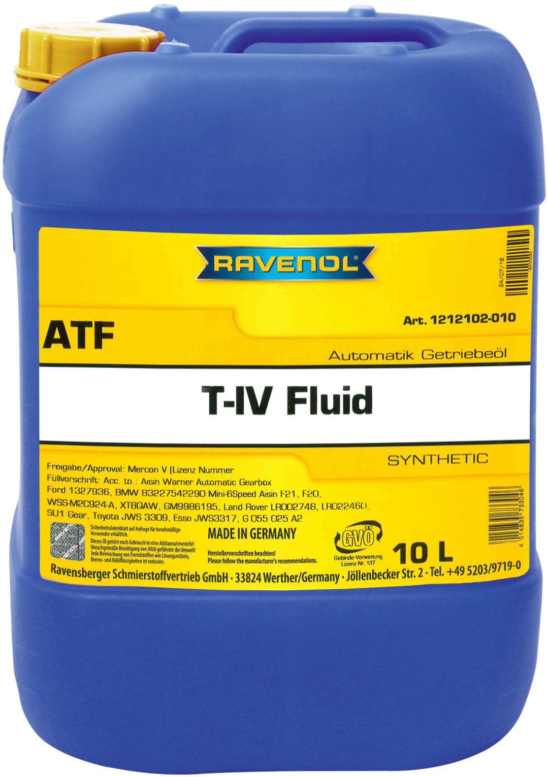 RAVENOL ATF T-IV Fluid; 10 L