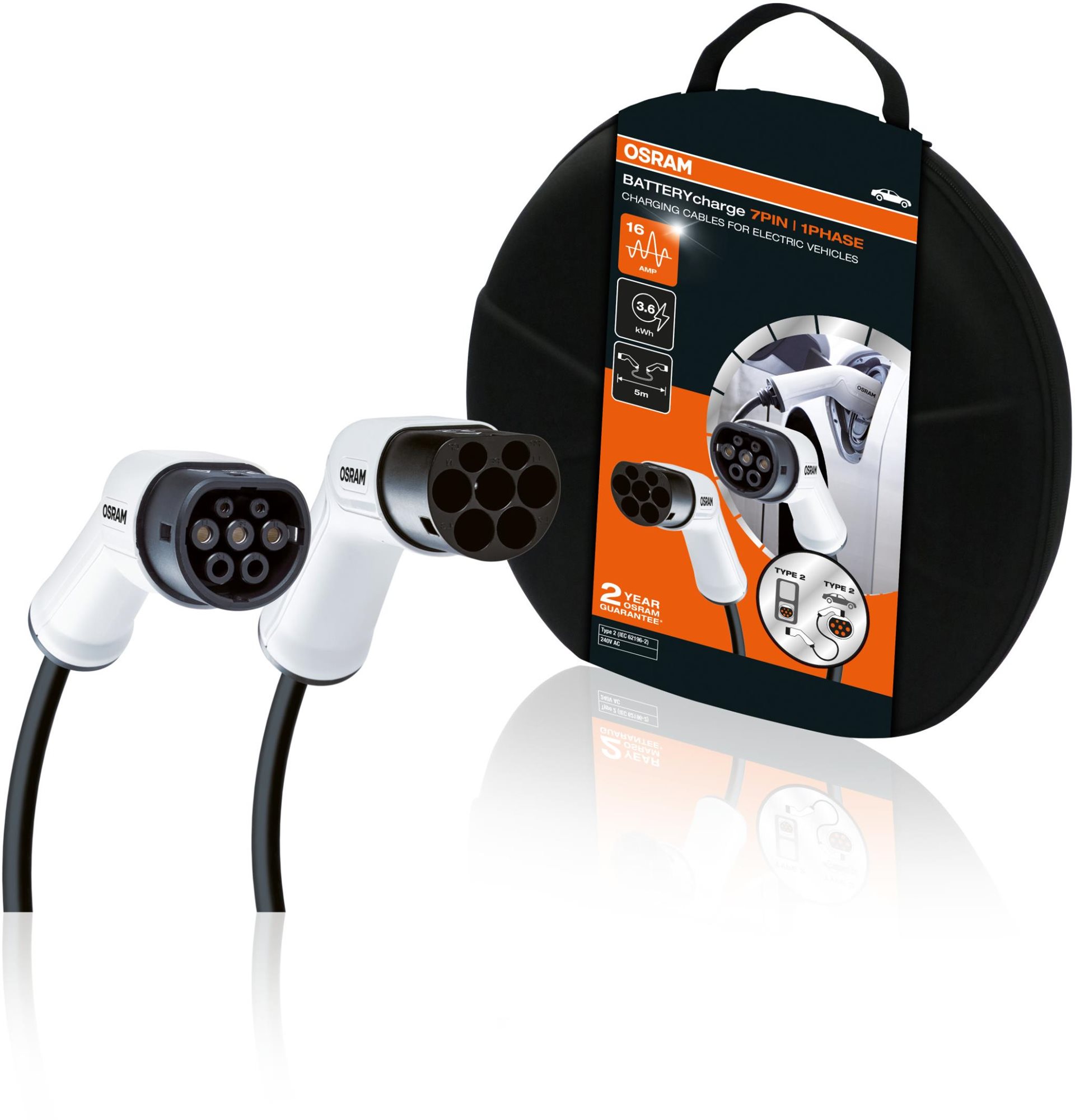 OSRAM nabíjecí kabel typ2/typ2 16A, 1 fáze, OCC21605