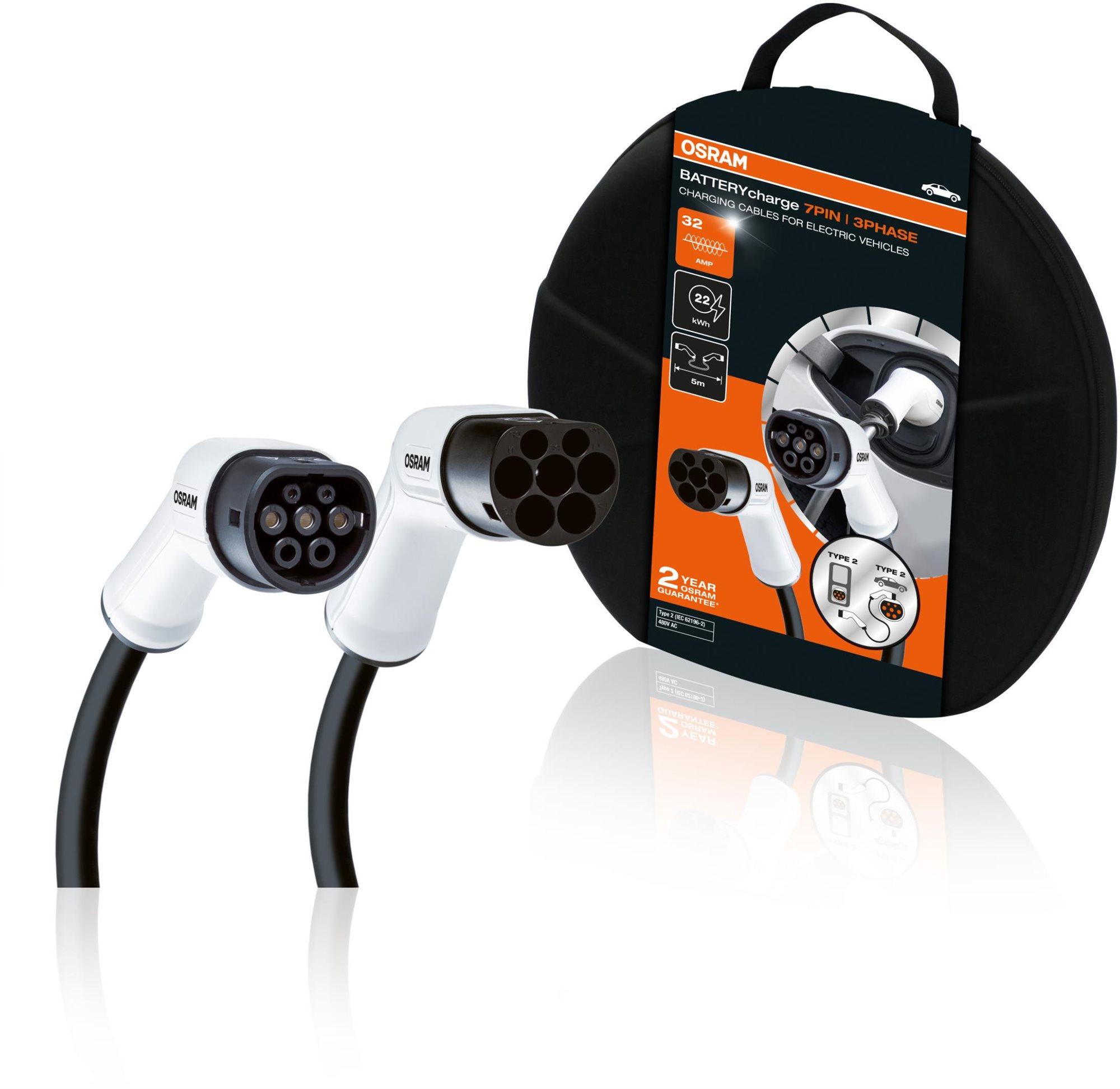 OSRAM nabíjecí kabel typ2/typ2 32A, 3 fáze, OCC23P05