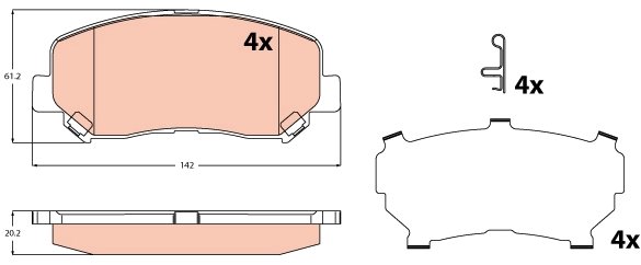 TRW Brzdové destičky GDB2246