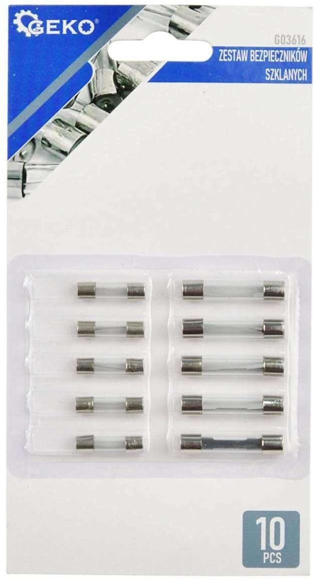Geko sada skleněných pojistek 10ks