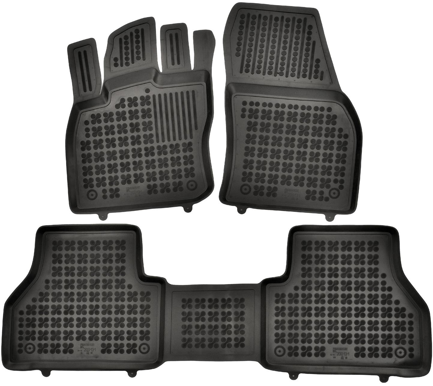 Rezaw-Plast gumové koberečky černé s vyšším okrajem VW Caddy 20- 5 míst, sada 3 ks