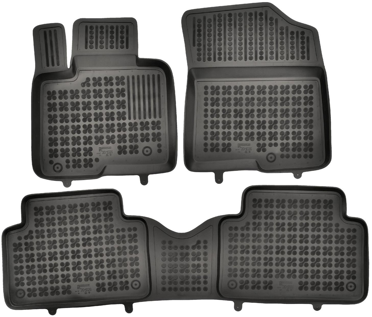 Rezaw-Plast gumové koberečky černé s vyšším okrajem Kia Sorento 6/20- 7 míst, sklopitelná 3.řada, sa