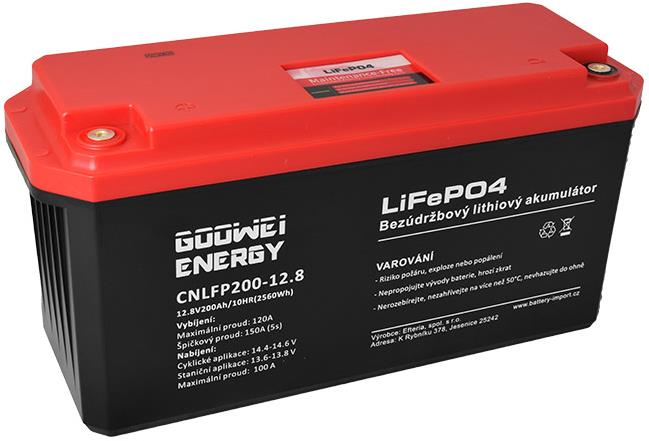 GOOWEI ENERGY CNLFP200-12.8, LiFePO4, 12,8 V, 200 Ah