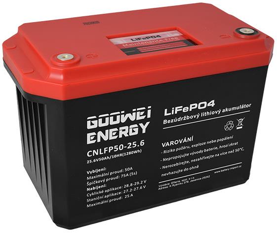 GOOWEI ENERGY CNLFP50-25.6, LiFePO4, 25.6V, 50 Ah