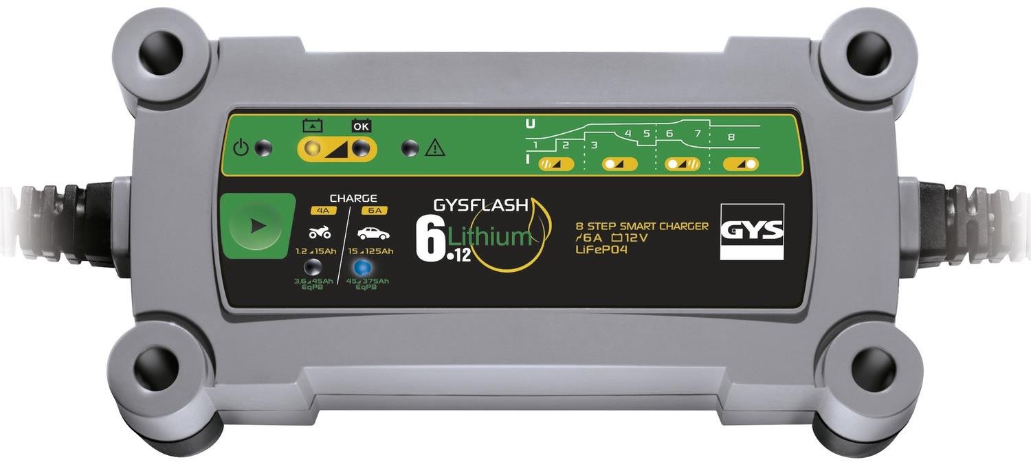 GYS Gysflash 6.12 LITHIUM 6A, 12 V, 1-125 Ah, 4/6 A
