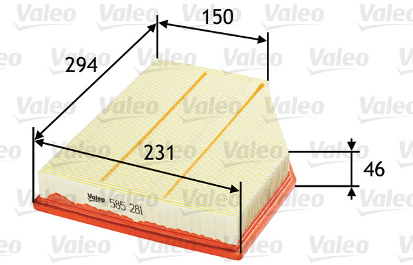 VALEO vzduchový filtr 585281
