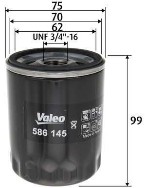 VALEO Olejový filtr 586145