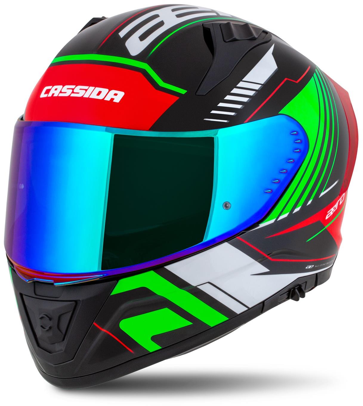 CASSIDA Aero Drome 2025, černá metalíza/červená/zelená/bílá, vel. XL