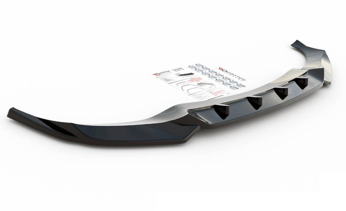 Maxton Design spoiler pod přední nárazník pro BMW X6 G06 M-Pack, černý lesklý plast ABS