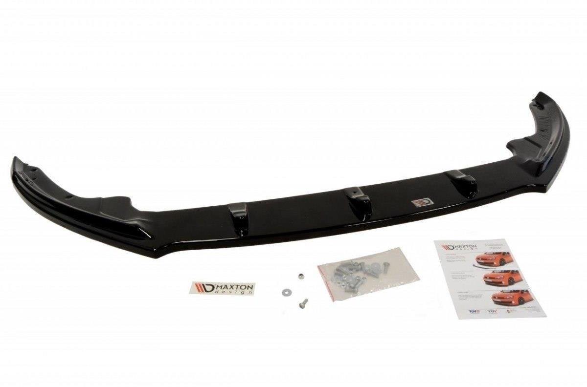 Maxton Design spoiler pod přední nárazník ver.1 pro Škoda Rapid, černý lesklý plast ABS