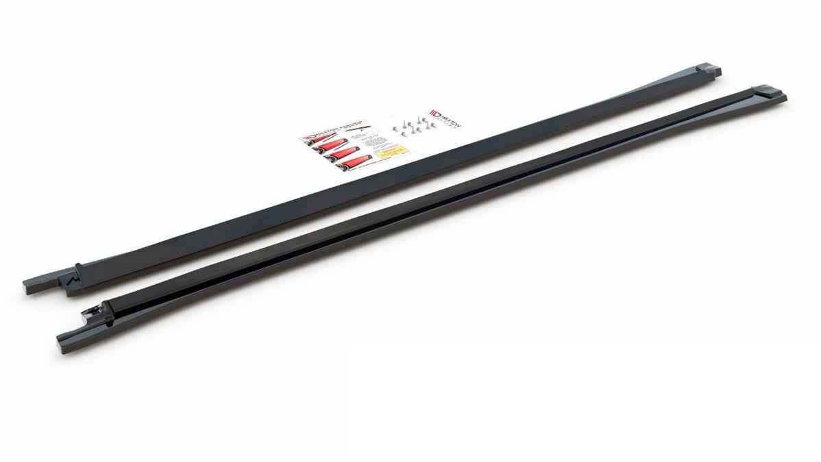 Maxton Design difuzory pod boční prahy pro Volkswagen Touareg Mk3 /R-Line, černý lesklý plast ABS