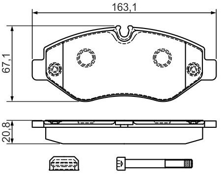 BOSCH Sada brzdových destiček 0 986 494 728